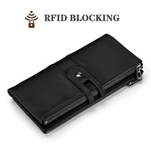 Charger l'image dans la galerie, Roulens Portefeuille en Cuir Végétalien pour Femme Portefeuille Femme Cuir Porte Monnaie Porte-chéquiers Porte-Cartes pour 13 Cartes