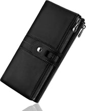 Charger l'image dans la galerie, Roulens Portefeuille en Cuir Végétalien pour Femme Portefeuille Femme Cuir Porte Monnaie Porte-chéquiers Porte-Cartes pour 13 Cartes