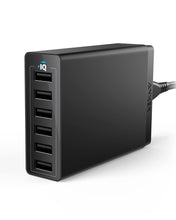 Charger l'image dans la galerie, Anker Chargeur Secteur USB PowerPort 6 Ports 60W - Chargeur mural avec technologie PowerIQ, Adaptateur de Voyage pour smartphones et tablettes: iPhone, iPad, Samsung et autres