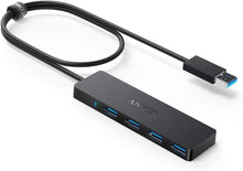 Charger l'image dans la galerie, Anker Data Hub 4 Ports USB 3.0 Ultra Fin avec câble étendu de 60 cm - Hub USB 3.0 pour Macbook, Mac Pro / mini, iMac, Surface Pro, XPS, Notebook PC, clés USB, disques durs externes, etc.