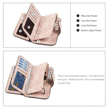 Charger l'image dans la galerie, Portefeuille Femme Grande Capacite PU Cuir Porte-Monnaie Elégant avec 16 Porte-Cartes y Compris 2 fenêtre d'identification, Zippé pour Femme (Rosé)