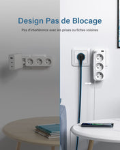 Charger l'image dans la galerie, LENCENT Prise USB Secteur Multiple, 5 en 1 Chargeur Multiprises avec 3 Sortie AC 16A, 4000W et 2 Ports USB, Murale Electrique Idéal pour Chambre Bureau Domicile