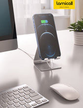 Charger l'image dans la galerie, Lamicall Support Téléphone, Multi Position Dock Téléphone - Support Dock pour iPhone 16 Pro Max Plus, 15/14/13/12 Pro Max Plus Mini SE XS Max XR X 8 7, Huawei, Samsung, Autres Smartphones -Argenté