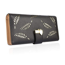Charger l'image dans la galerie, CHAOFANXI Portefeuille pour Femme, Porte Monnaie Femme, en Cuir Bifold Wallet Porte-Cartes (Noir)