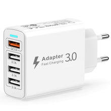 Charger l'image dans la galerie, Chargeur USB Multiple 4 Port, Prise USB Multiple 33W QC3.0 Chargeur Rapide USB, Prise Multiple USB Adaptateur Secteur USB Multi Chargeur Telephone pour iPhone 14/13/12/11/XS/8/7,Samsung S23/S22,Xiaomi