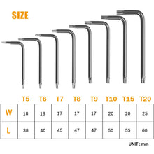 Charger l'image dans la galerie, LIHAO Clés Torx Coudée, Kit de 8 Pièces Clés Allen, Tournevis Etoile T5 T6 T7 T8 T9 T10 T15 T20, Ensembles de Clés Outillage à Main Hexagonales