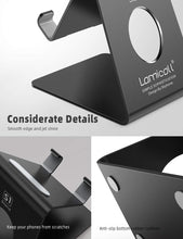 Charger l'image dans la galerie, Lamicall Support Téléphone, Dock Téléphone - Support Téléphone Bureau pour iPhone 16 Pro Max Plus, 15/14/13/12 Pro Max Plus Mini XS XR X 8 7 6, Huawei, Samsung S10 S9 S8, d'autres Smartphones - Noir