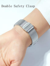 Charger l'image dans la galerie, HANNAH MARTIN Très Mince Montre pour Femme Quartz Analogique Étanche Acier Inoxydable (Surface Blanche, Ceinture Argent)