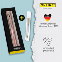 Charger l'image dans la galerie, Online Multipen Stylo multicolore 4 en 1 | Stylo bille 3 couleurs et crayon avec gomme en un | Stylo multifonction et multicolore en métal I Biro 3 couleurs en bleu, noir, rouge I Couleur : Or rose