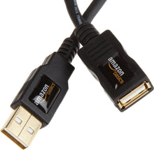 Charger l'image dans la galerie, Amazon Basics Câble d’Extension Haute-Vitesse USB 2.0 A mâle vers A Femelle, Blindage Multiple, avec connecteurs plaqué Or pour Une clarté du Signal optimale, 3 m, Noir