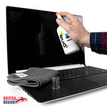 Charger l'image dans la galerie, Kit de spray nettoyant naturel Ecomoist pour écran 250ml avec chiffon microfibre réutilisable, compatible smartphones, écrans tactiles, ordinateurs portables et iPad - Élimine en toute sécurité la poussière et la saleté de vos appareils électroniques