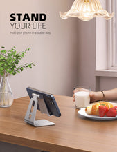 Charger l'image dans la galerie, Lamicall Support Téléphone, Multi Position Dock Téléphone - Support Dock pour iPhone 16 Pro Max Plus, 15/14/13/12 Pro Max Plus Mini SE XS Max XR X 8 7, Huawei, Samsung, Autres Smartphones -Argenté
