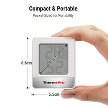 Charger l'image dans la galerie, ThermoPro TP49 Petit Hygromètre Numérique D'intérieur Thermomètre D'ambiance Moniteur de Température et Humidimètre pour Le Confort du Bureau à Domicile Thermomètre de Reptile