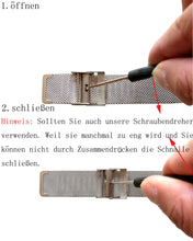 Charger l'image dans la galerie, HANNAH MARTIN Très Mince Montre pour Femme Quartz Analogique Étanche Acier Inoxydable (Surface Blanche, Ceinture Argent)