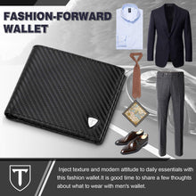 Charger l'image dans la galerie, TEEHON® Portefeuille Homme en Cuir Véritable avec Blocage RFID/NFC 8 Porte Carte Crédit, 2 Compartiment à Billets, Classique Porte Feuille Poche à Monnaie avec Boîte Cadeau- Noir