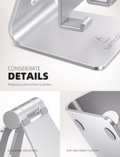 Charger l'image dans la galerie, Lamicall Support Téléphone, Multi Position Dock Téléphone - Support Dock pour iPhone 16 Pro Max Plus, 15/14/13/12 Pro Max Plus Mini SE XS Max XR X 8 7, Huawei, Samsung, Autres Smartphones -Argenté