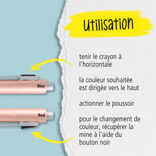 Charger l'image dans la galerie, Online Multipen Stylo multicolore 4 en 1 | Stylo bille 3 couleurs et crayon avec gomme en un | Stylo multifonction et multicolore en métal I Biro 3 couleurs en bleu, noir, rouge I Couleur : Or rose
