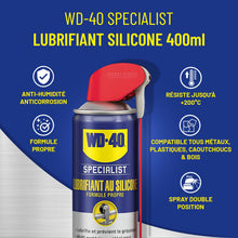 Charger l'image dans la galerie, WD-40 Specialist • Lubrifiant Au Silicone • Spray Double Position • Formule Propre • Isolation contre l'humidité • Comptatible tous métaux, plastiques, caoutchoucs et bois • 400Ml