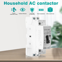 Charger l'image dans la galerie, Ailao Contacteur 220V Contacteur AC Domestique Contacteur AC Monophasé 2P 25A 2NO Rail DIN Contacteur Automatique Manuel, Télécommande, Éclairage, Chauffage, Ventilation
