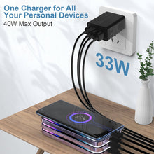 Charger l'image dans la galerie, Chargeur USB Adaptateur de Charge USB 4 Ports avec 33W Smart QC 3.0 Chargeur Rapide Multi USB Prise d'alimentation pour Samsung Galaxy A03 A13 A53 S21 S20 S10 S9 S8 S7 iPhone 12 13 14 Pro X 8 7 6S