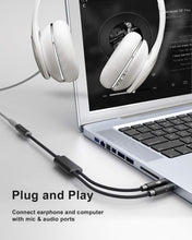 Charger l'image dans la galerie, Froggen Adaptateur Jack Audio Stéréo en Nylon Tressé Splitter Adaptateur Y Jack Micro Audio Câble 3.5mm Câble Adaptateur Jack Stéréo Audio Mâle vers Femelle pour PC,PS4,Xbox One,Ordinateur (35cm)
