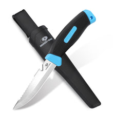 Charger l'image dans la galerie, Mossy Oak Couteau de Survie à Lame Fixe de 220mm, Couteau de Chasse avec Dents Dentelées et Etui, Parfait pour Survie, Chasse, Camping, Randonnée