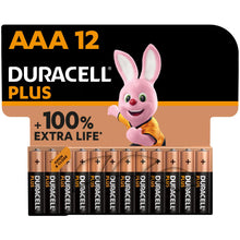 Charger l'image dans la galerie, Duracell Plus Piles AAA (lot de 12) - Alcalines 1,5V - Jusqu’à 100% plus longtemps - Idéales pour les appareils du quotidien - Emballage 0% plastique - Conservation 10 ans - LR03 MN2400