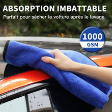Charger l'image dans la galerie, Faireach 80x50 CM XL Chiffons en Microfibre Voiture Lot de 2, Chiffon de Séchage pour Voiture 1000GSM Chiffons de Polissage pour Auto Motocyclette l'entretien Ultra Absorbant Serviettes Microfibre
