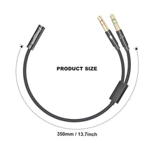 Charger l'image dans la galerie, Froggen Adaptateur Jack Audio Stéréo en Nylon Tressé Splitter Adaptateur Y Jack Micro Audio Câble 3.5mm Câble Adaptateur Jack Stéréo Audio Mâle vers Femelle pour PC,PS4,Xbox One,Ordinateur (35cm)