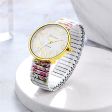 Charger l'image dans la galerie, JewelryWe Montre à Bracelet Extensible Femme - Montre Simple Élégante Ultra-Claire & Facile à Lire (Blanc)