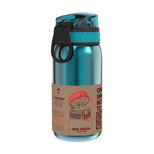 Charger l'image dans la galerie, Ion8 Gourde Enfant Acier Inoxydable 400ml, Anti-Fuite, Facile à Ouvrir, Verrouillage Sécurisé, Lavable au Lave-Vaisselle, Poignée de Transport, Facile à Nettoyer, Durable, Aqua Métallisé