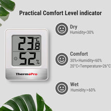 Charger l'image dans la galerie, ThermoPro TP49 Petit Hygromètre Numérique D'intérieur Thermomètre D'ambiance Moniteur de Température et Humidimètre pour Le Confort du Bureau à Domicile Thermomètre de Reptile