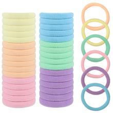 Charger l'image dans la galerie, Élastique Cheveux, 100 Pcs, Elastique Cheveux Femme sans Couture, Multicolore Chouchou Cheveux Fille Femmes en Polyester pour Queue de Cheval Filles Bébé Enfants Femme(6 Couleurs)