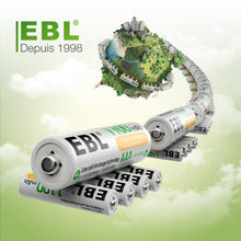 Charger l'image dans la galerie, EBL 8PCS Piles Rechargeables AAA 1100mAh 1,2V Ni-MH, Haute Capacité Réelle Batteries Rechargeables, avec Boîte de Stockage de Piles
