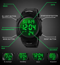 Charger l'image dans la galerie, VDSOW Montre de Sport étanche avec Alarme/Chronomètre, Large Poignet Militaire avec rétro-éclairage LED pour Homme