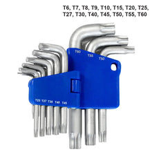 Charger l'image dans la galerie, S&R Clefs Torx Hexagonales - Jeu 15 Clés Torx à étoile sans trous Extra Résistantes TX6 – TX60. Torx 6/7 / 8/9 / 10/15 / 20/25 / 27/30 / 40/45 / 50/55 / 60