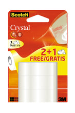 Charger l'image dans la galerie, Scotch 6-1915P3 - Nastro adesivo, 3 rotoli, trasparenti Crystal, 19 mm x 15 m, 3 Pezzi