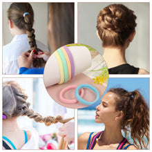 Charger l'image dans la galerie, Élastique Cheveux, 100 Pcs, Elastique Cheveux Femme sans Couture, Multicolore Chouchou Cheveux Fille Femmes en Polyester pour Queue de Cheval Filles Bébé Enfants Femme(6 Couleurs)