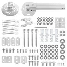 Charger l'image dans la galerie, deleyCON Support Universel pour Vidéoprojecteur Support Plafond Inclinable de +-15° - Pivotant de 360° - Jusqu'à 13,5 Kg - Réglable en Hauteur 380 mm - 580 mm - Passage de Câble - Blanc