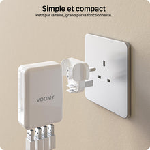 Charger l'image dans la galerie, VOOMY Adaptateur Universel de Voyage, Adaptateur Prise Universelle pour 170+ Pays, Adaptateur de Voyage Interchangeable avec 4 USB, Adapteur Voyage pour USA UK Australie Japon Chine