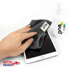 Charger l'image dans la galerie, Kit de spray nettoyant naturel Ecomoist pour écran 250ml avec chiffon microfibre réutilisable, compatible smartphones, écrans tactiles, ordinateurs portables et iPad - Élimine en toute sécurité la poussière et la saleté de vos appareils électroniques