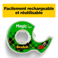 Charger l'image dans la galerie, Scotch Ruban Magic - 1 Rouleau 19 mm x 7,5 m + Dévidoir manuel - Idéal pour le Bureau et l'École