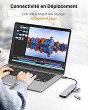 Charger l'image dans la galerie, NOVOO Hub Adaptateur USB C vers HDMI 4K, 3 x USB 3.0, Lecteur de Carte SD & Micro SD, Hub USB-C Dock Compatible avec Macbook Air Macbook Pro ChromeBook Pixel Matebook XPS Appareils Type-C