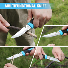 Charger l'image dans la galerie, Mossy Oak Couteau de Survie à Lame Fixe de 220mm, Couteau de Chasse avec Dents Dentelées et Etui, Parfait pour Survie, Chasse, Camping, Randonnée