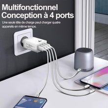 Charger l'image dans la galerie, Chargeur USB, 40W Prise USB Multiple 4 Ports Bloc Chargeur Rapide Samsung QC3.0 Chargeur Secteur USB Adaptateur pour iPhone 16 15 14 13 12 8 XR Samsung S24 Ultra S23 S22 S21 iPad Xiaomi Huawei Google