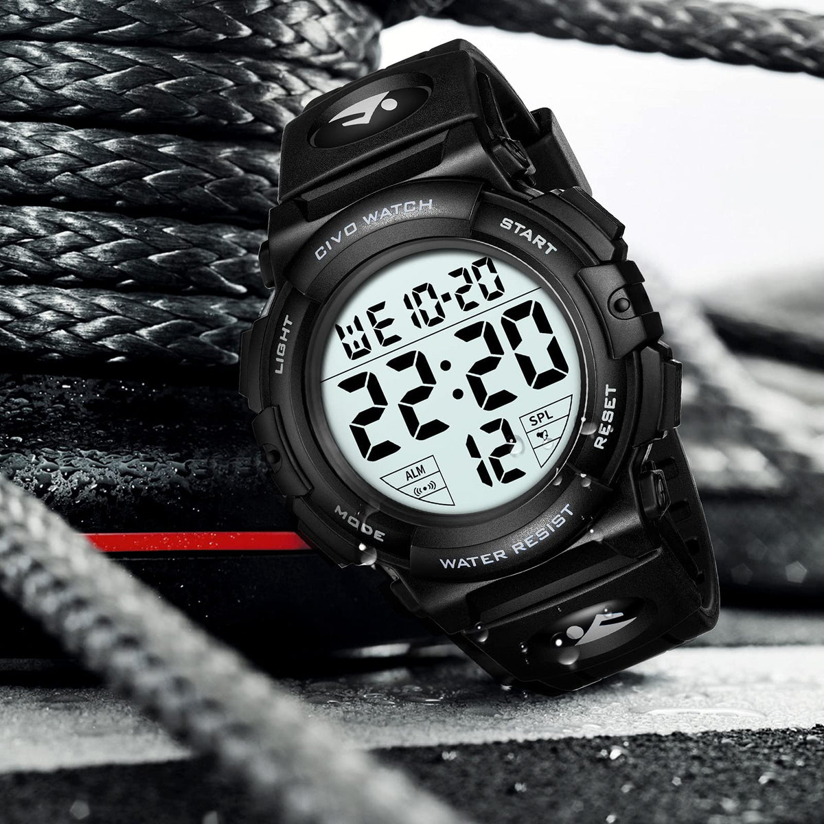 CIVO Montre Homme Sport Militaire étanche Montre Digitale