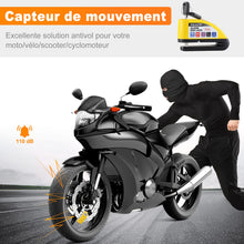 Charger l'image dans la galerie, REAPP Bloque Disque Moto Alarme 110db Antivol Moto, Bloc Disque de Haute Sécurité avec 1.5m Câble Rappel, 6 Piles de Rechange et Sac pour Cadenas, Bloc Disque Alarme pour Moto Velo Vespa Moped