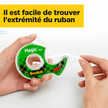 Charger l'image dans la galerie, Scotch Magic Tape, Rouleaux de Ruban Adhésif Transparent avec Dévidoir, Lot de 3, Ruban de 19mm x 7.5m - Idéal pour le Bureau et l'École