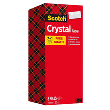 Charger l'image dans la galerie, Scotch Crystal Ruban Adhésif Transparent , Multi-Pack, 8 Rouleaux, 19mm x 33 m - Ruban Adhésif Transparent à Usage Général pour l'Ecole, la Maison et le Bureau