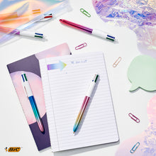 Charger l'image dans la galerie, BIC 4 Couleurs Gradient, Stylo 4 Couleurs, Stylo à Bille Rétractable, Effet Métallisé, Pointe Moyenne (1 mm), Lot de 5,